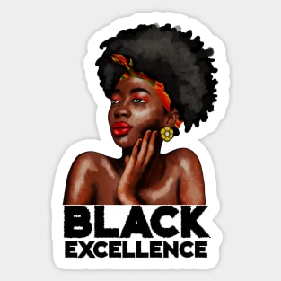 Black Excellence, Afro Woman, Black Pride Sticker